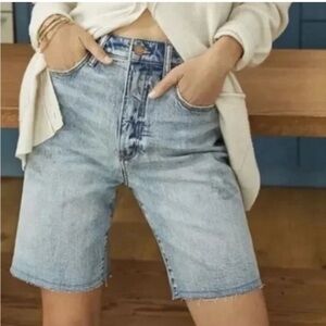 ANTHROPOLOGIE PILCRO High Rise Bermuda Length Denim Cutoff Jean Shorts Size 29